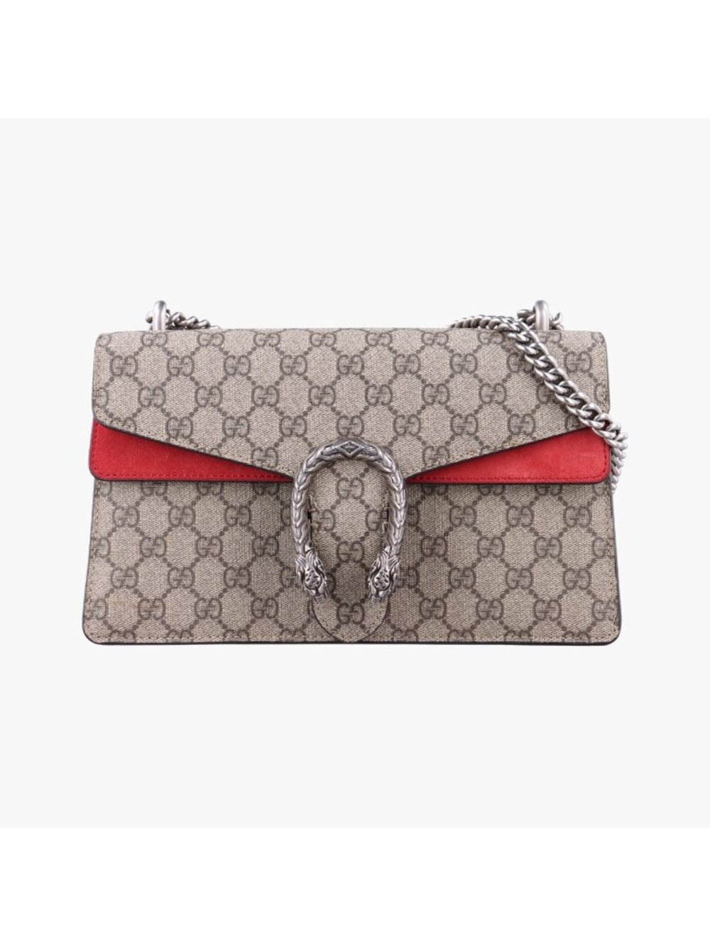 Gucci Dionysus Beige Red Suede Shoulder Bag
